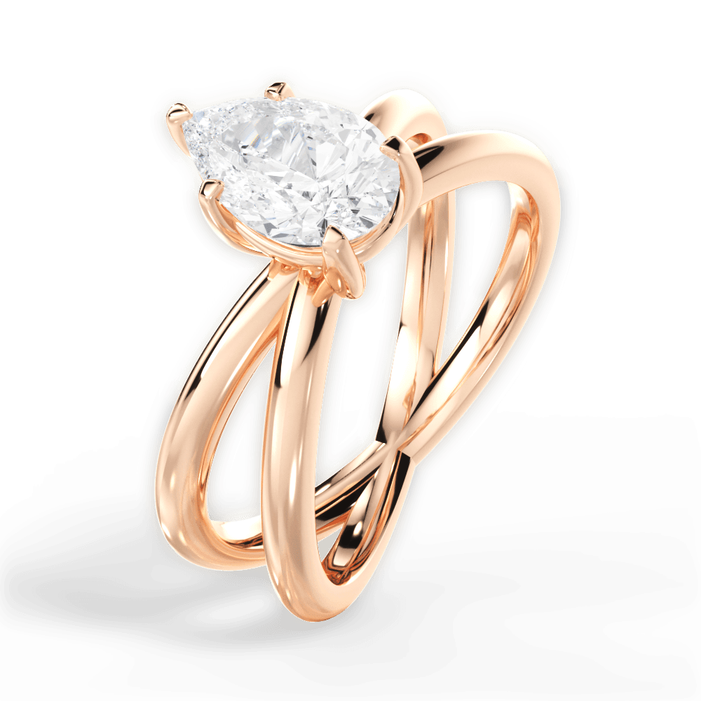 14kt Rose Gold/18kt Rose Gold/pear/side