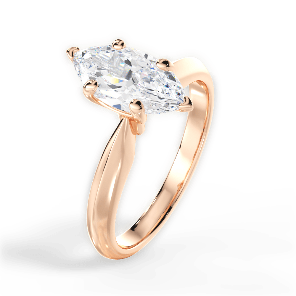 14kt Rose Gold/18kt Rose Gold/marquise/side