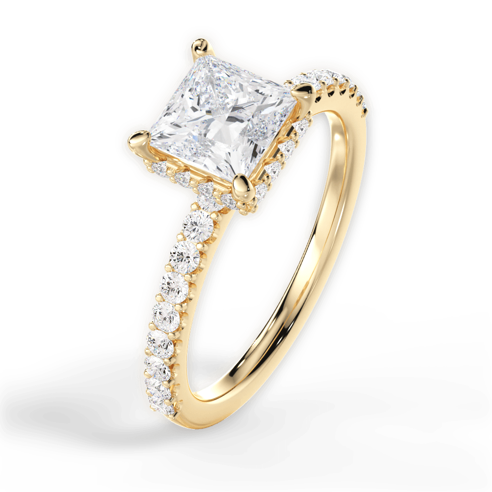 14kt Yellow Gold/18kt Yellow Gold/princess/side