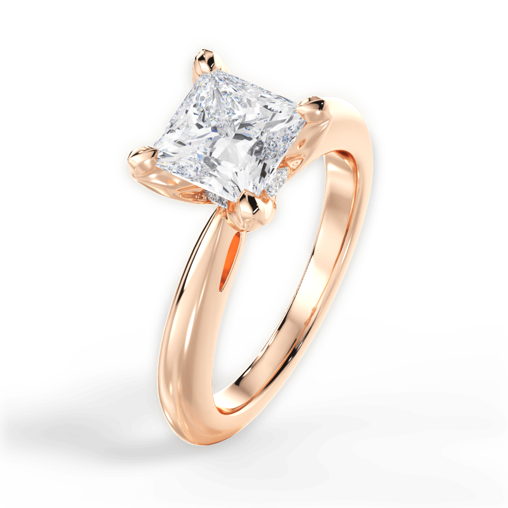 14kt Rose Gold/18kt Rose Gold/princess/side