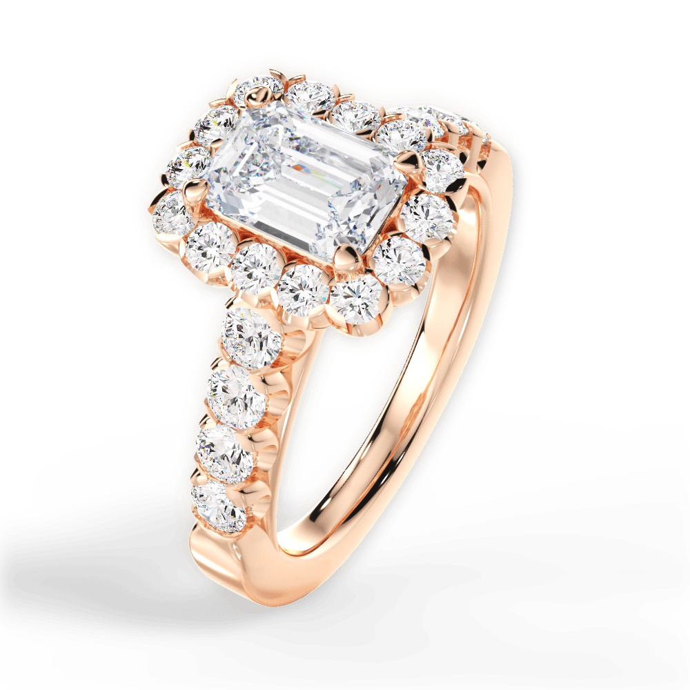 14kt Rose Gold/18kt Rose Gold/emerald/side