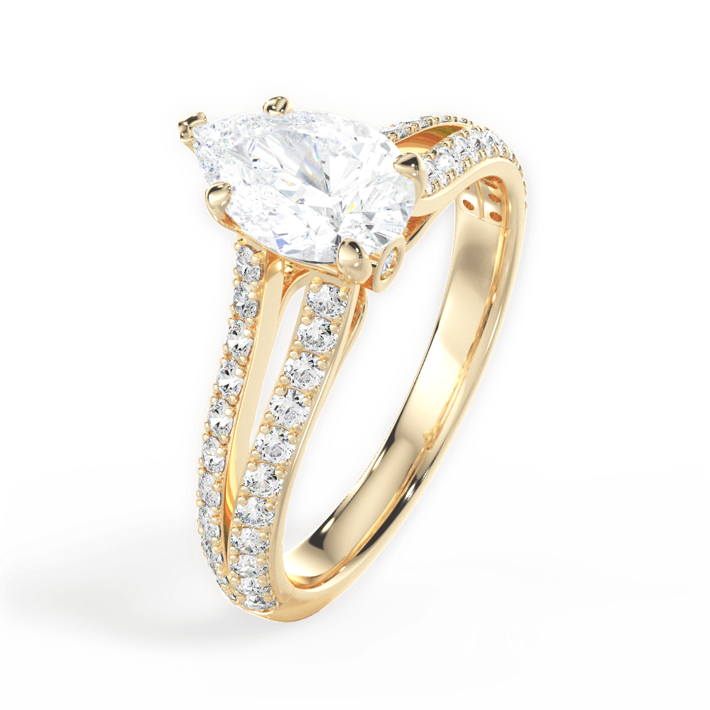 14kt Yellow Gold/18kt Yellow Gold/pear/side