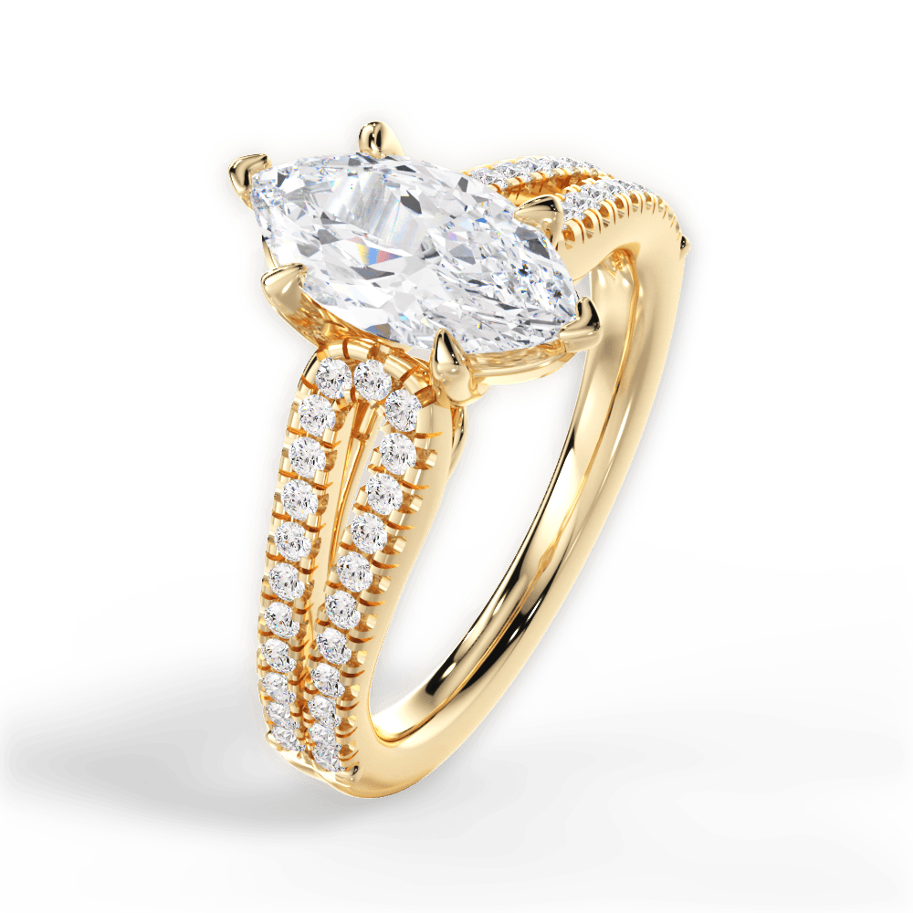 14kt Yellow Gold/18kt Yellow Gold/marquise/side
