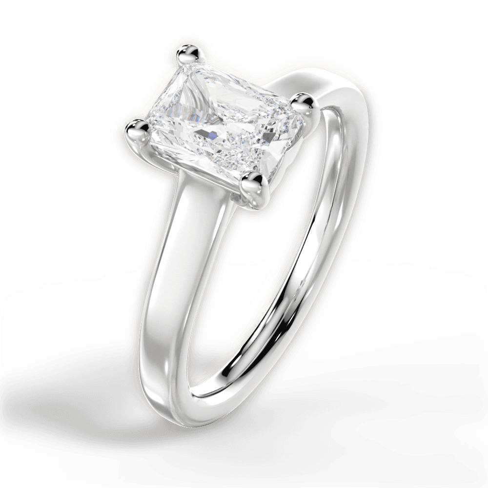 14kt White Gold/18kt White Gold/Platinum/radiant/side