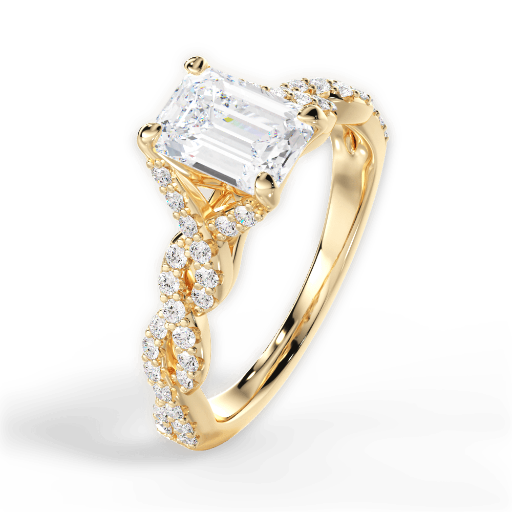 14kt Yellow Gold/18kt Yellow Gold/emerald/side