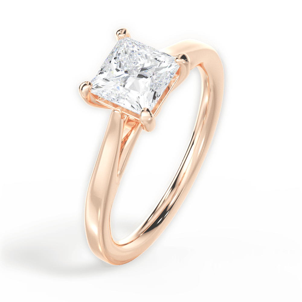 14kt Rose Gold/18kt Rose Gold/princess/side