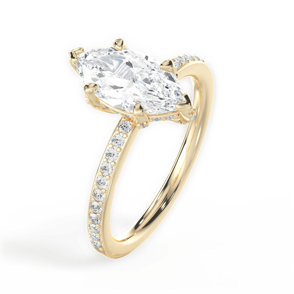 14kt Yellow Gold/18kt Yellow Gold/marquise/side