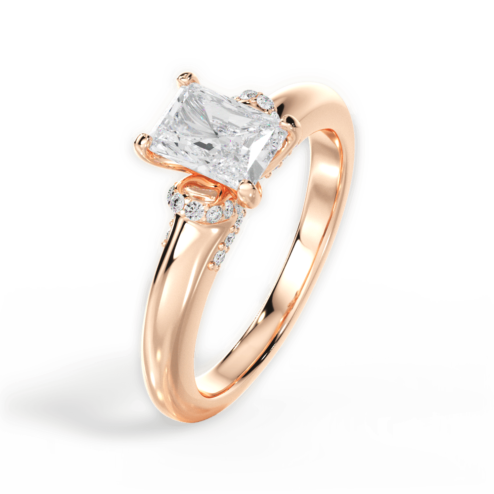 14kt Rose Gold/18kt Rose Gold/radiant/side