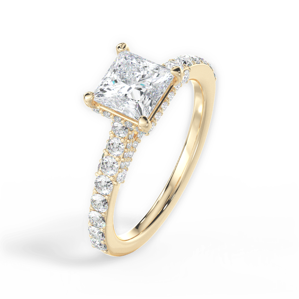 14kt Yellow Gold/18kt Yellow Gold/princess/side