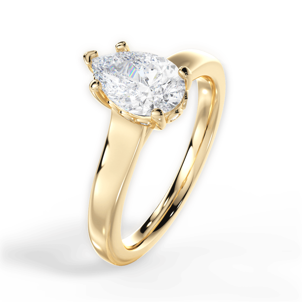 14kt Yellow Gold/18kt Yellow Gold/pear/side