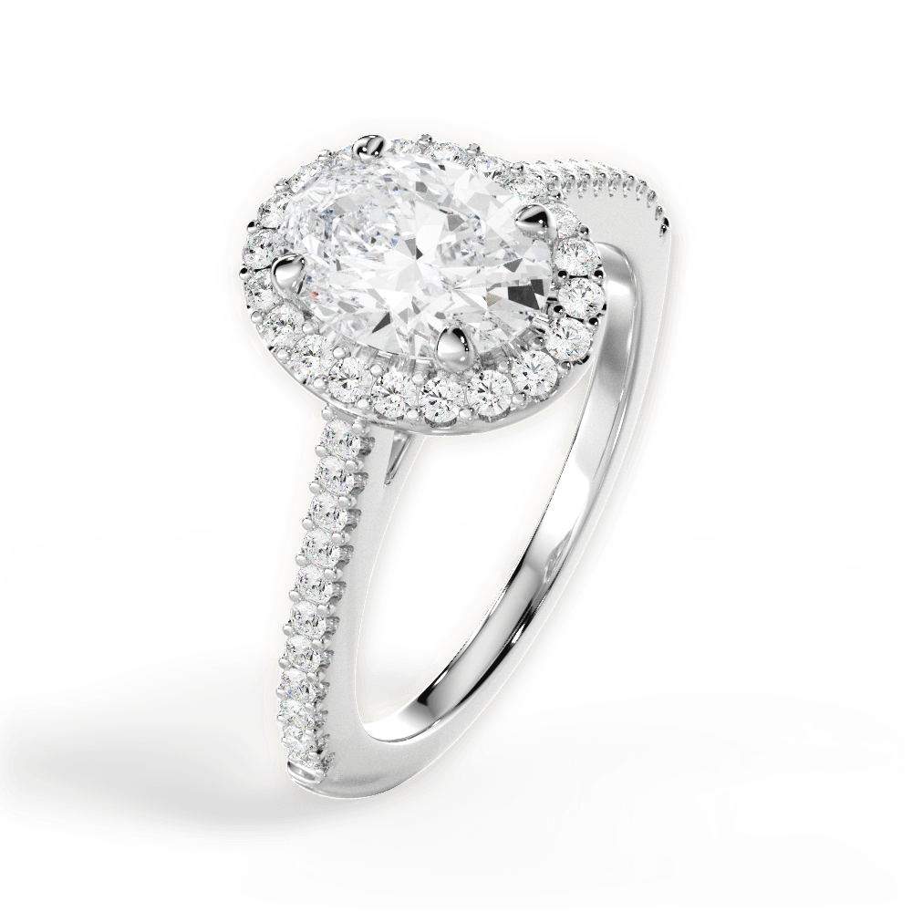 14kt White Gold/18kt White Gold/Platinum/oval/side