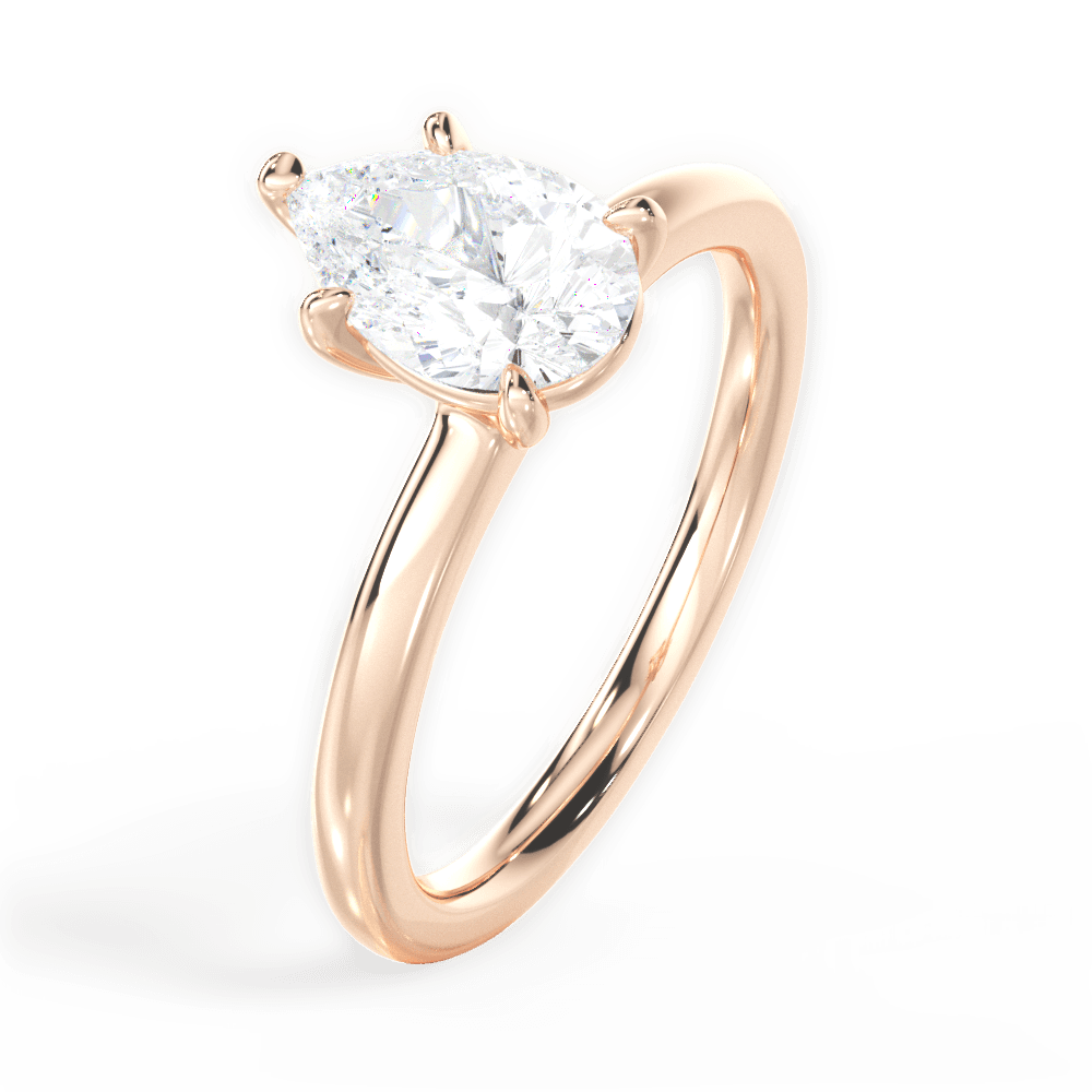 14kt Rose Gold/18kt Rose Gold/pear/side