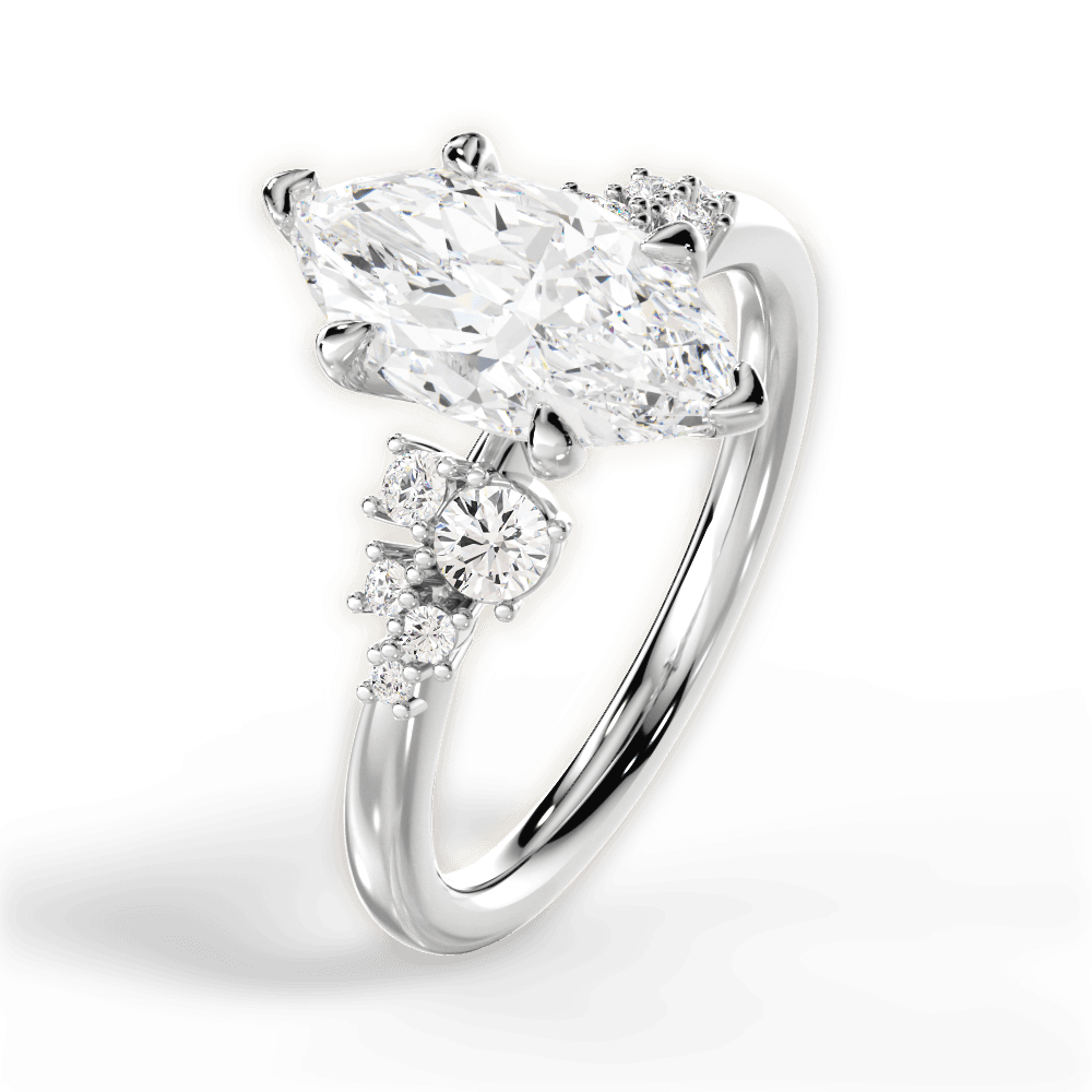 14kt White Gold/18kt White Gold/Platinum/marquise/side