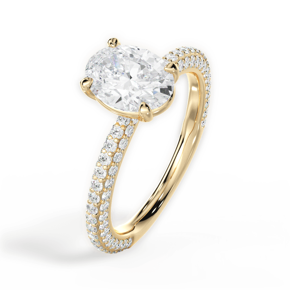 14kt Yellow Gold/18kt Yellow Gold/oval/side