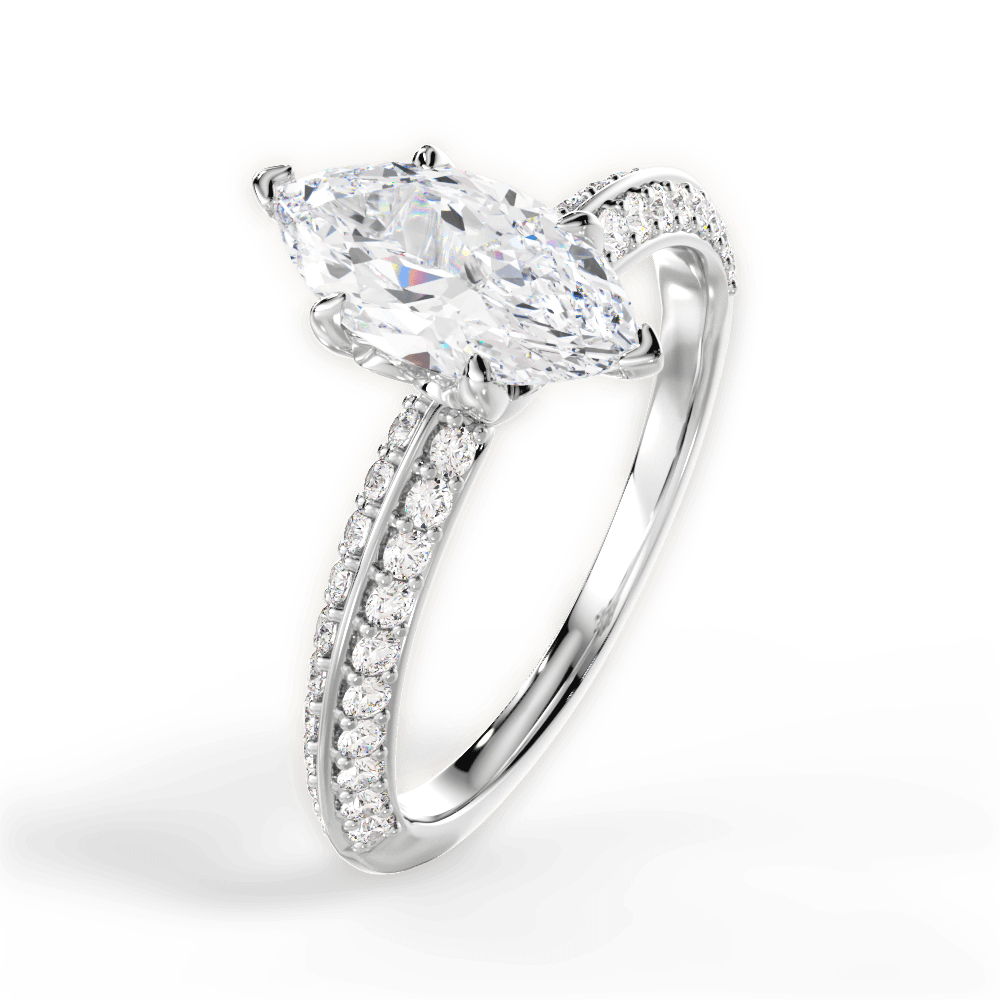 14kt White Gold/18kt White Gold/Platinum/marquise/side