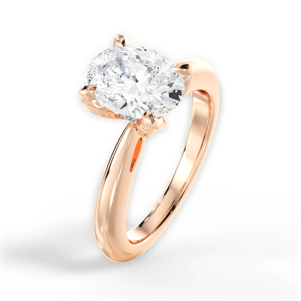 14kt Rose Gold/18kt Rose Gold/oval/side