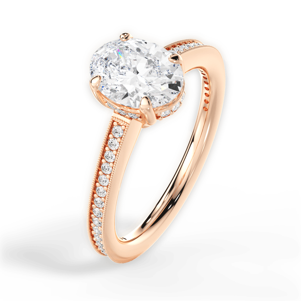 14kt Rose Gold/18kt Rose Gold/oval/side