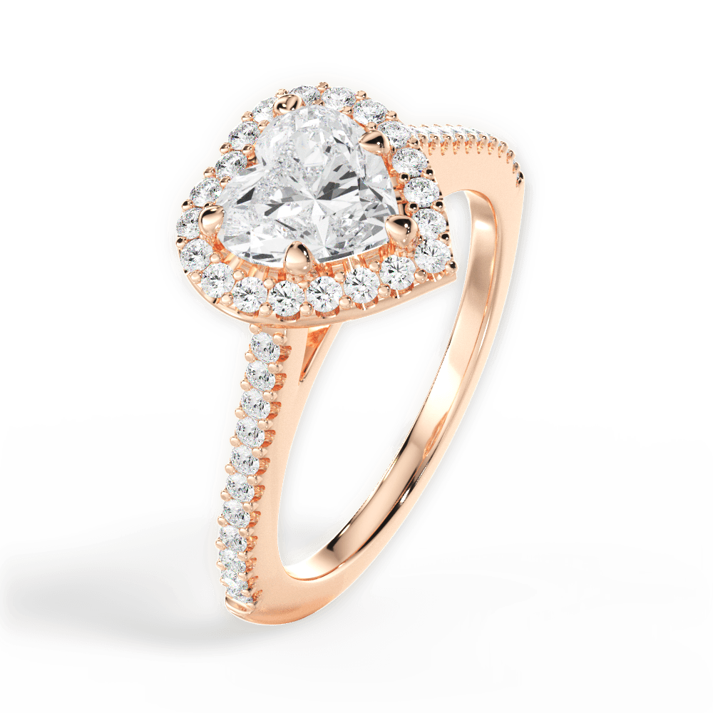 14kt Rose Gold/18kt Rose Gold/heart/side