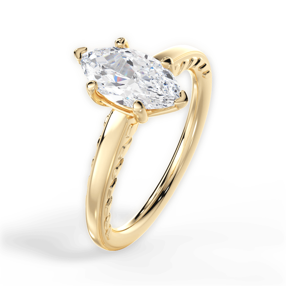 14kt Yellow Gold/18kt Yellow Gold/marquise/side