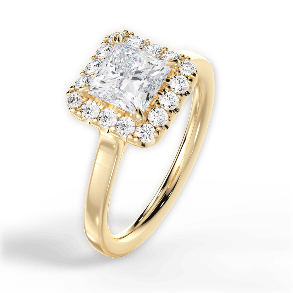 14kt Yellow Gold/18kt Yellow Gold/princess/side