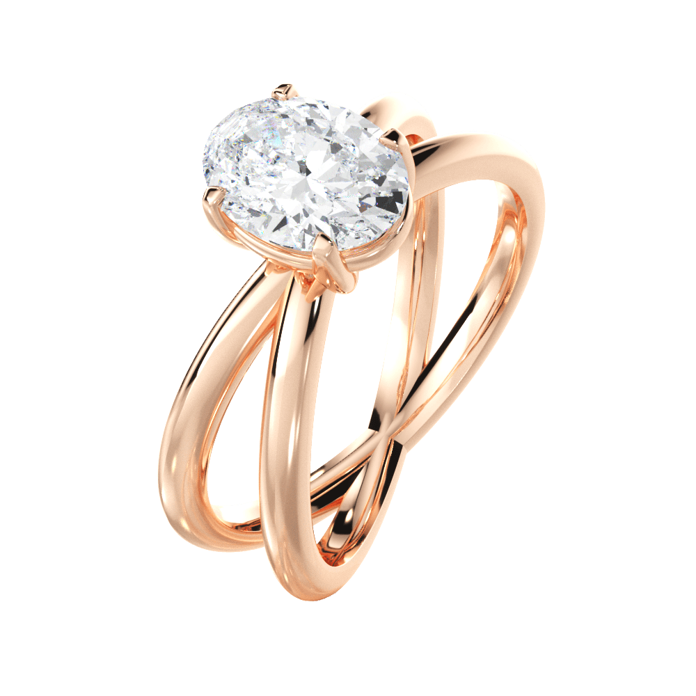 14kt Rose Gold/18kt Rose Gold/oval/side