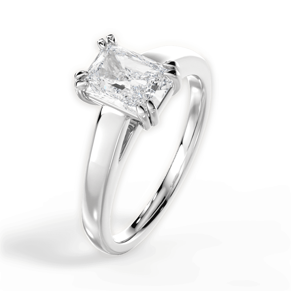 14kt White Gold/18kt White Gold/Platinum/radiant/side