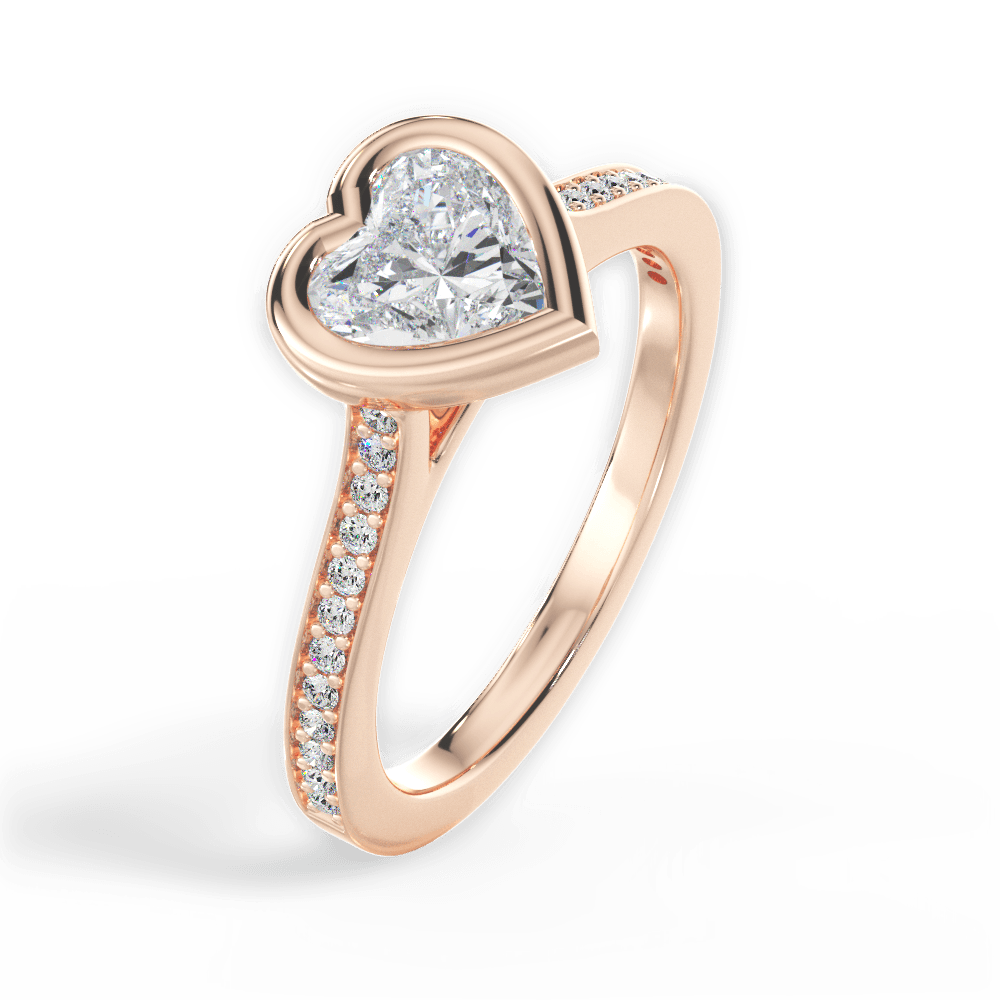 14kt Rose Gold/18kt Rose Gold/heart/side