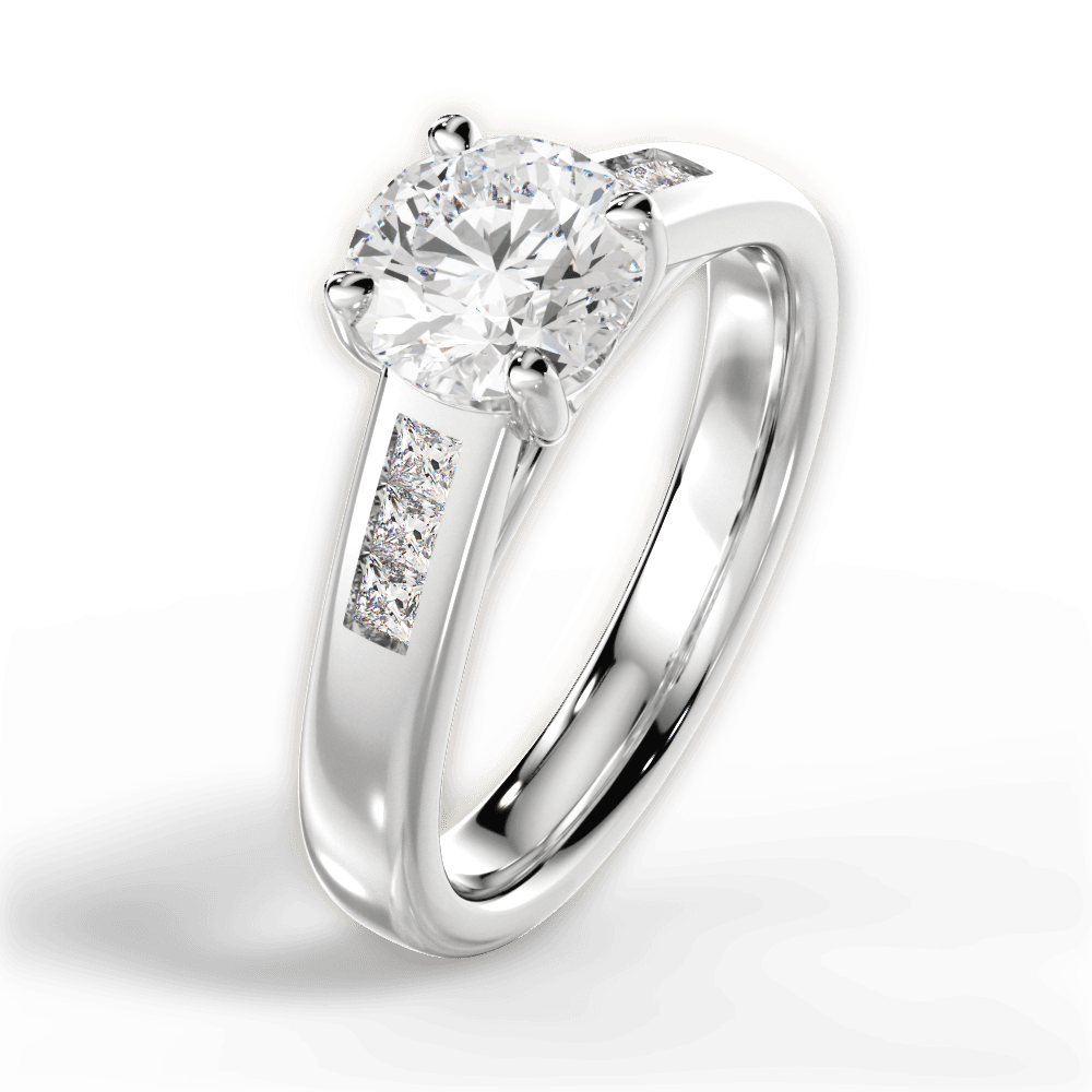 14kt White Gold/18kt White Gold/Platinum/round/side