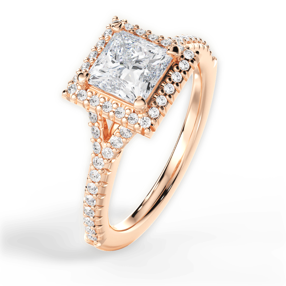 14kt Rose Gold/18kt Rose Gold/princess/side