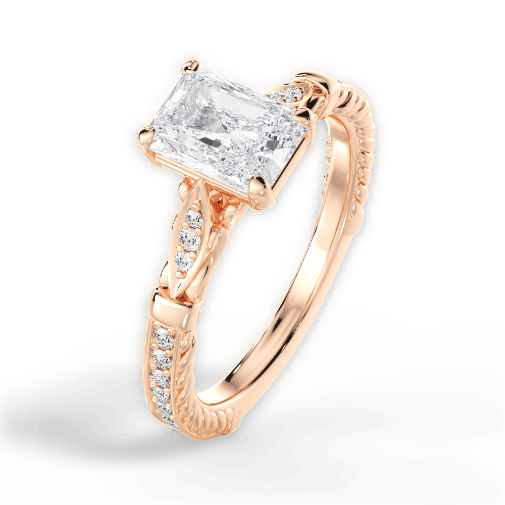 14kt Rose Gold/18kt Rose Gold/radiant/side