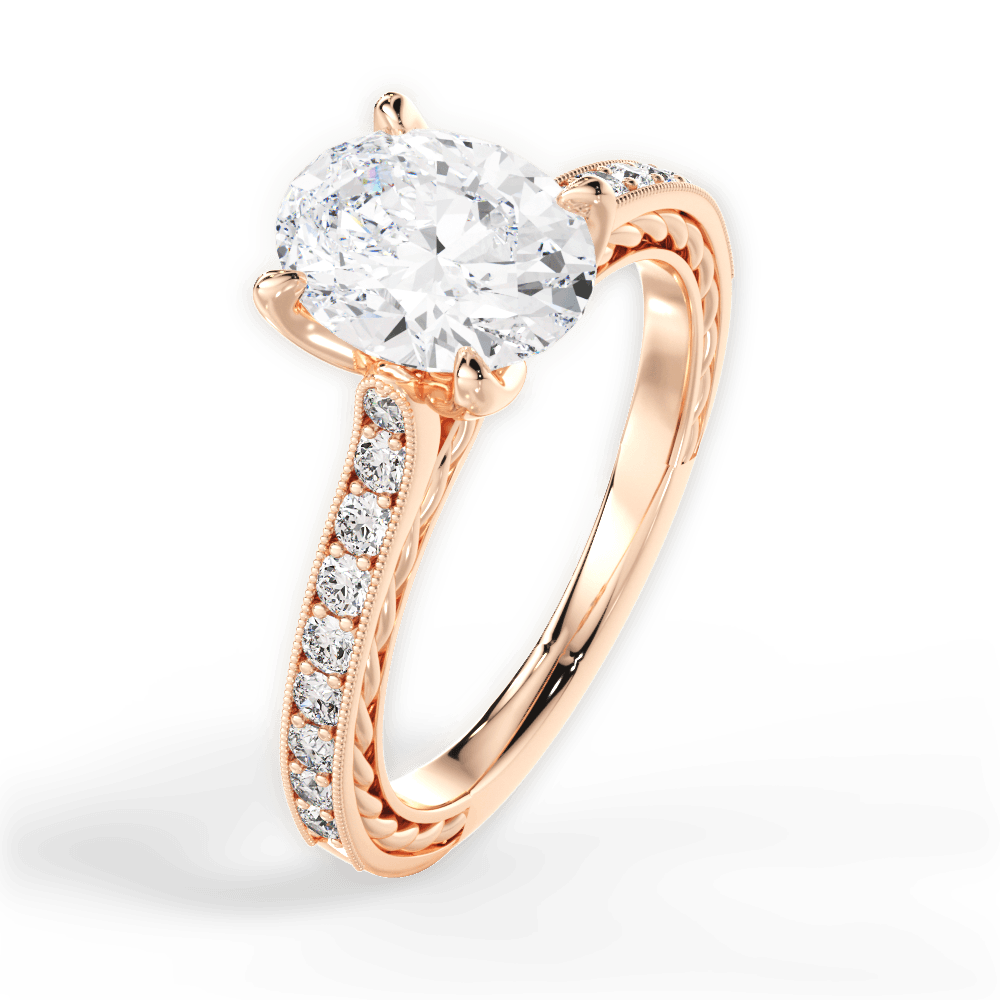 14kt Rose Gold/18kt Rose Gold/oval/side