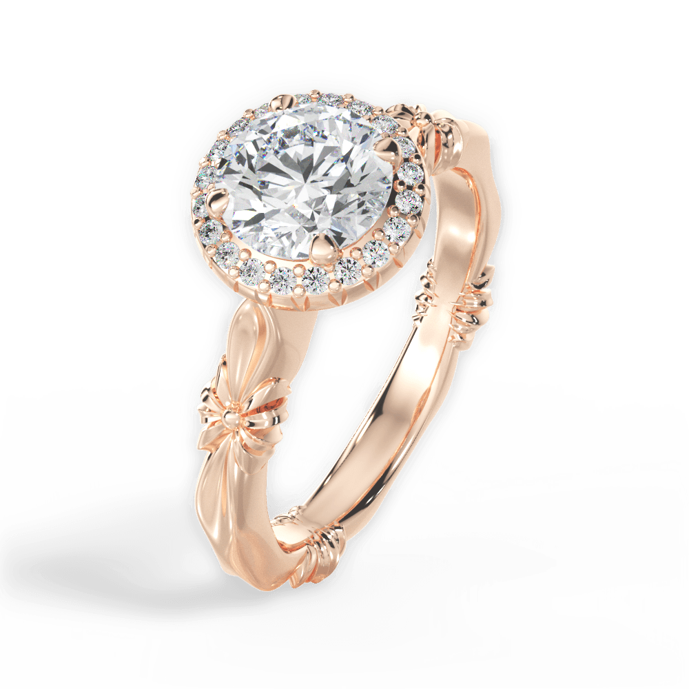 14kt Rose Gold/18kt Rose Gold/round/side