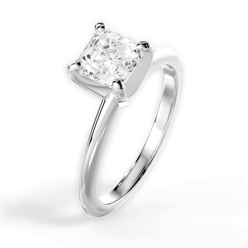 14kt White Gold/18kt White Gold/Platinum/asscher/side