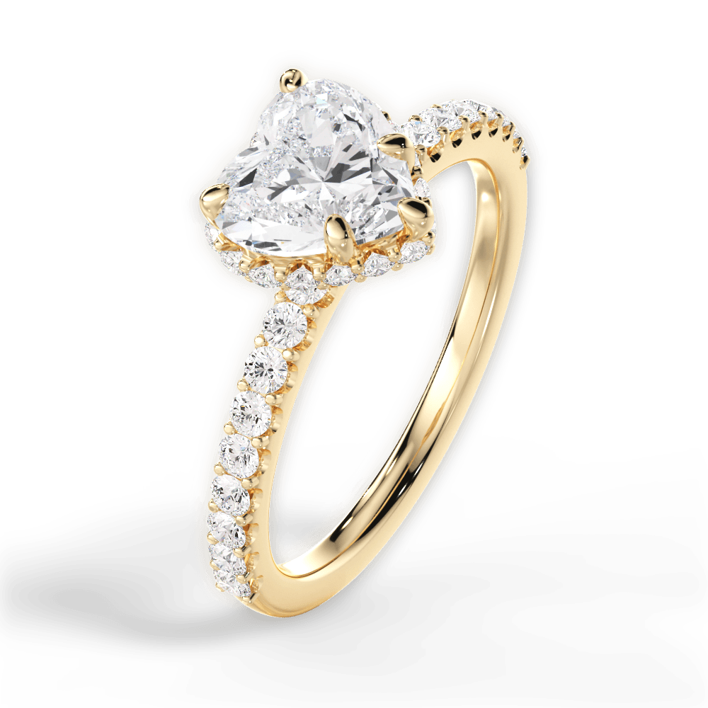 14kt Yellow Gold/18kt Yellow Gold/heart/side