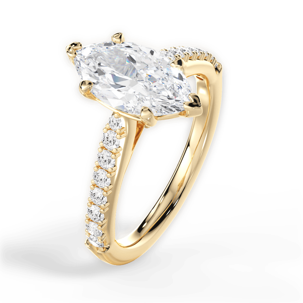 14kt Yellow Gold/18kt Yellow Gold/marquise/side