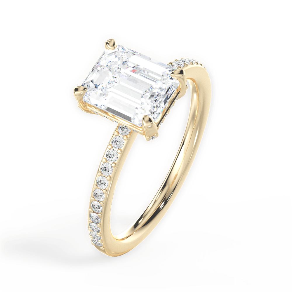 14kt Yellow Gold/18kt Yellow Gold/emerald/side