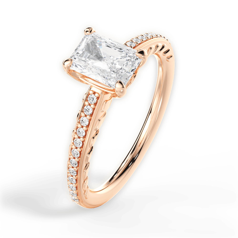 14kt Rose Gold/18kt Rose Gold/radiant/side