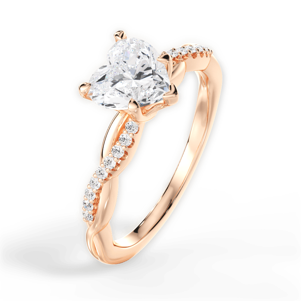 14kt Rose Gold/18kt Rose Gold/heart/side