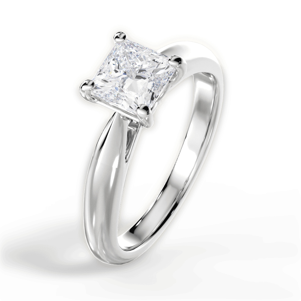 14kt White Gold/18kt White Gold/Platinum/princess/side