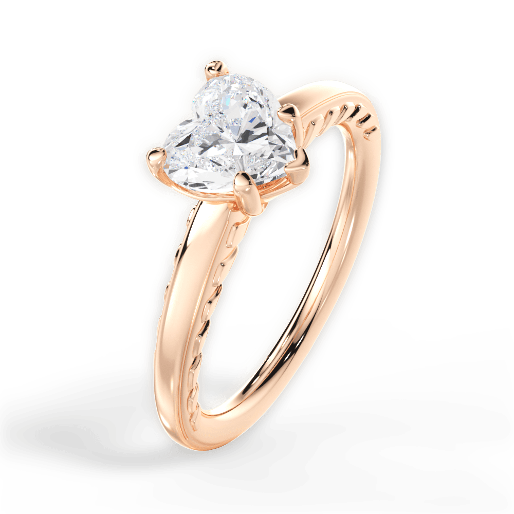 14kt Rose Gold/18kt Rose Gold/heart/side