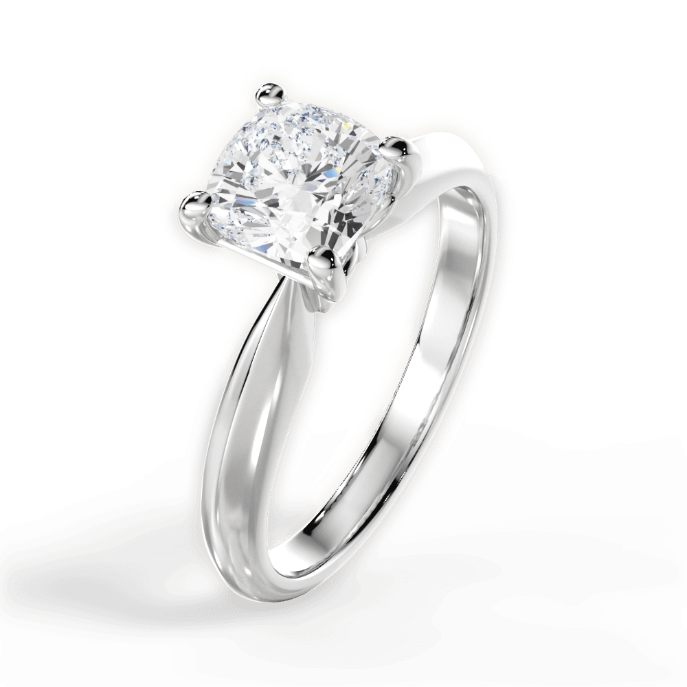 14kt White Gold/18kt White Gold/Platinum/cushion/side