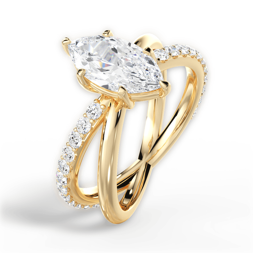 14kt Yellow Gold/18kt Yellow Gold/marquise/side