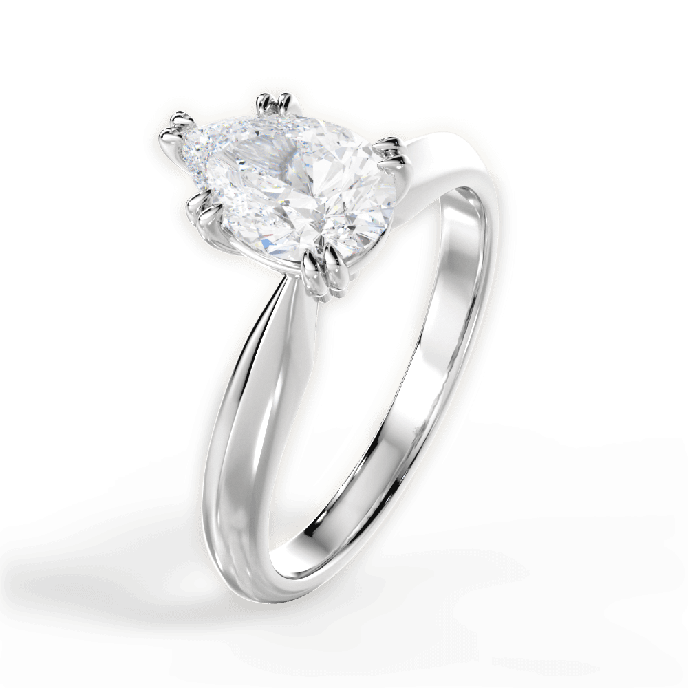 14kt White Gold/18kt White Gold/Platinum/pear/side