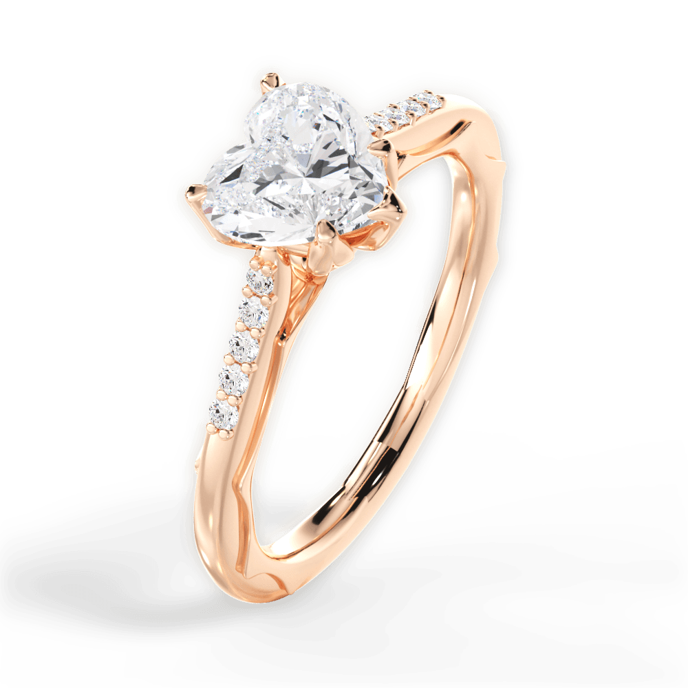 14kt Rose Gold/18kt Rose Gold/heart/side