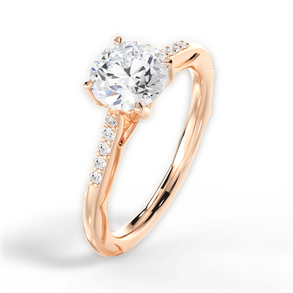 14kt Rose Gold/18kt Rose Gold/round/side