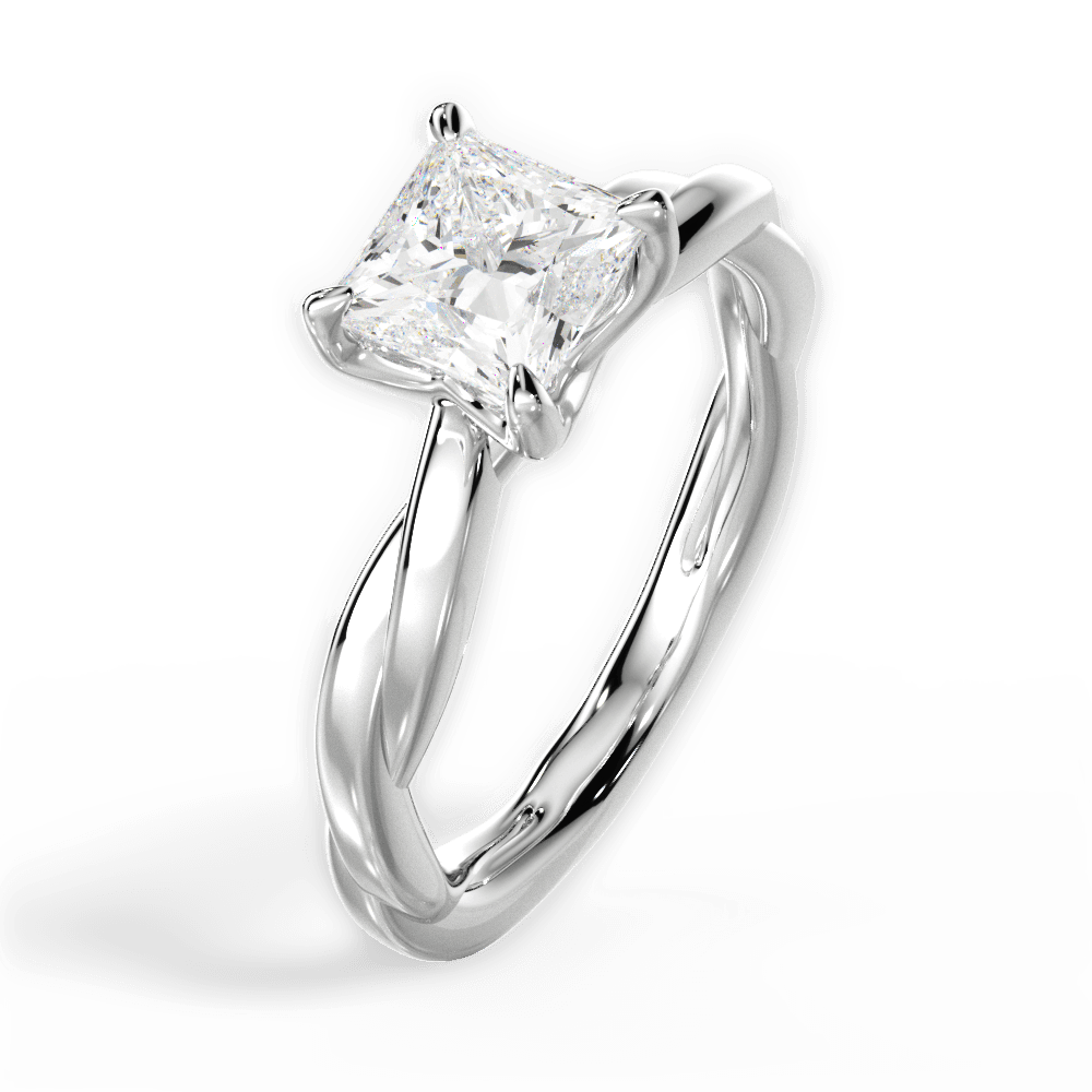 14kt White Gold/18kt White Gold/Platinum/princess/side