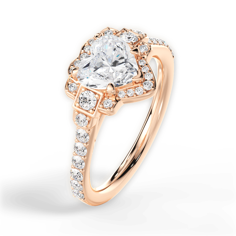 14kt Rose Gold/18kt Rose Gold/heart/side