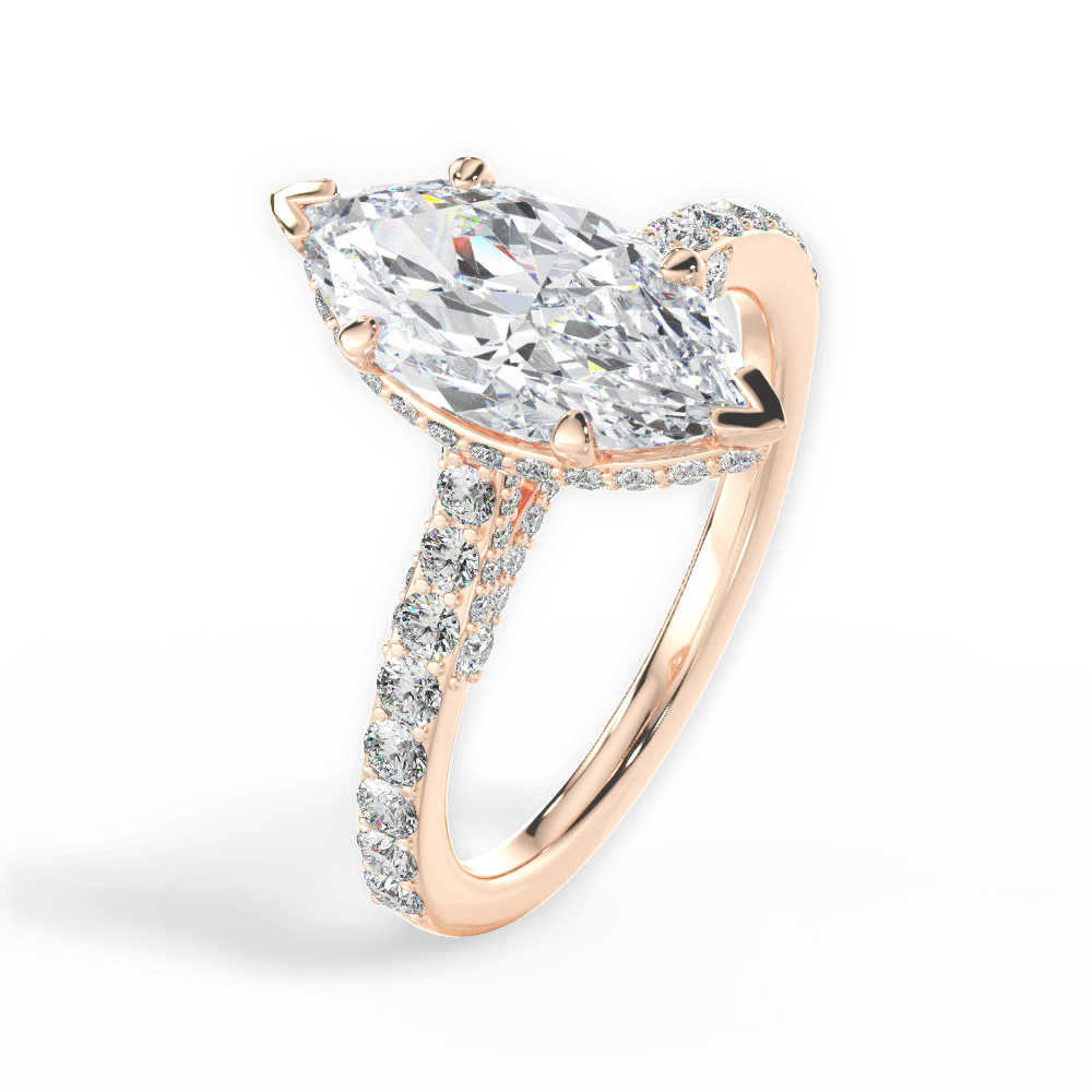 14kt Rose Gold/18kt Rose Gold/marquise/side