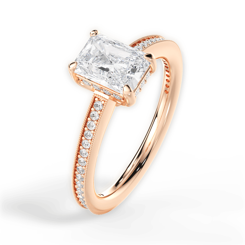 14kt Rose Gold/18kt Rose Gold/radiant/side
