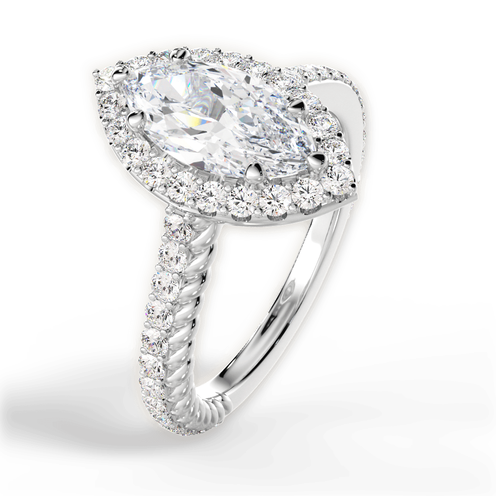 14kt White Gold/18kt White Gold/Platinum/marquise/side